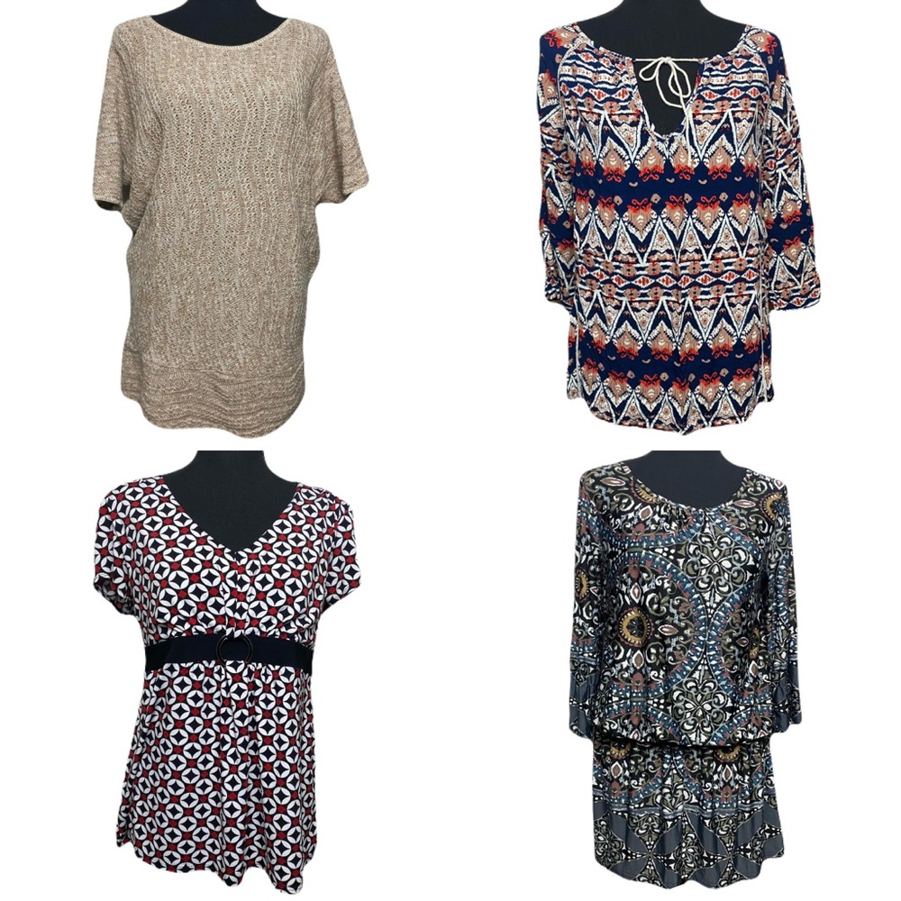 Lot of 4 Maurices/ 212 New York/ Studio West‎ Blouses Tunics Women’s Large